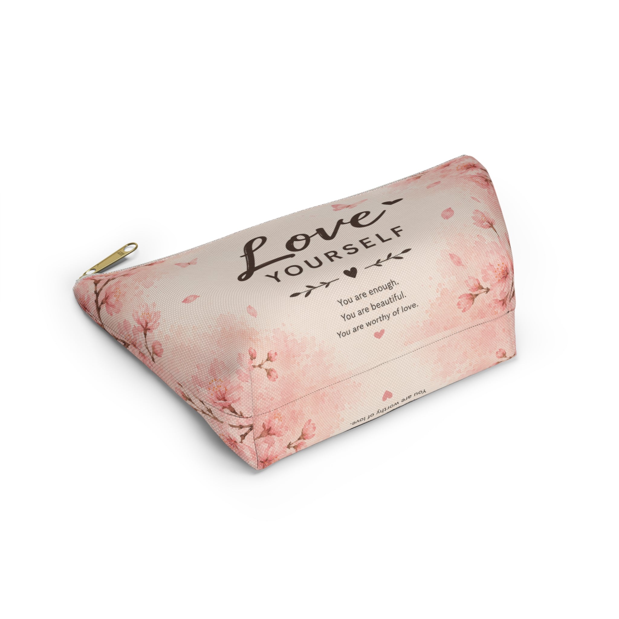 Love Yourself Floral Accessory Pouch