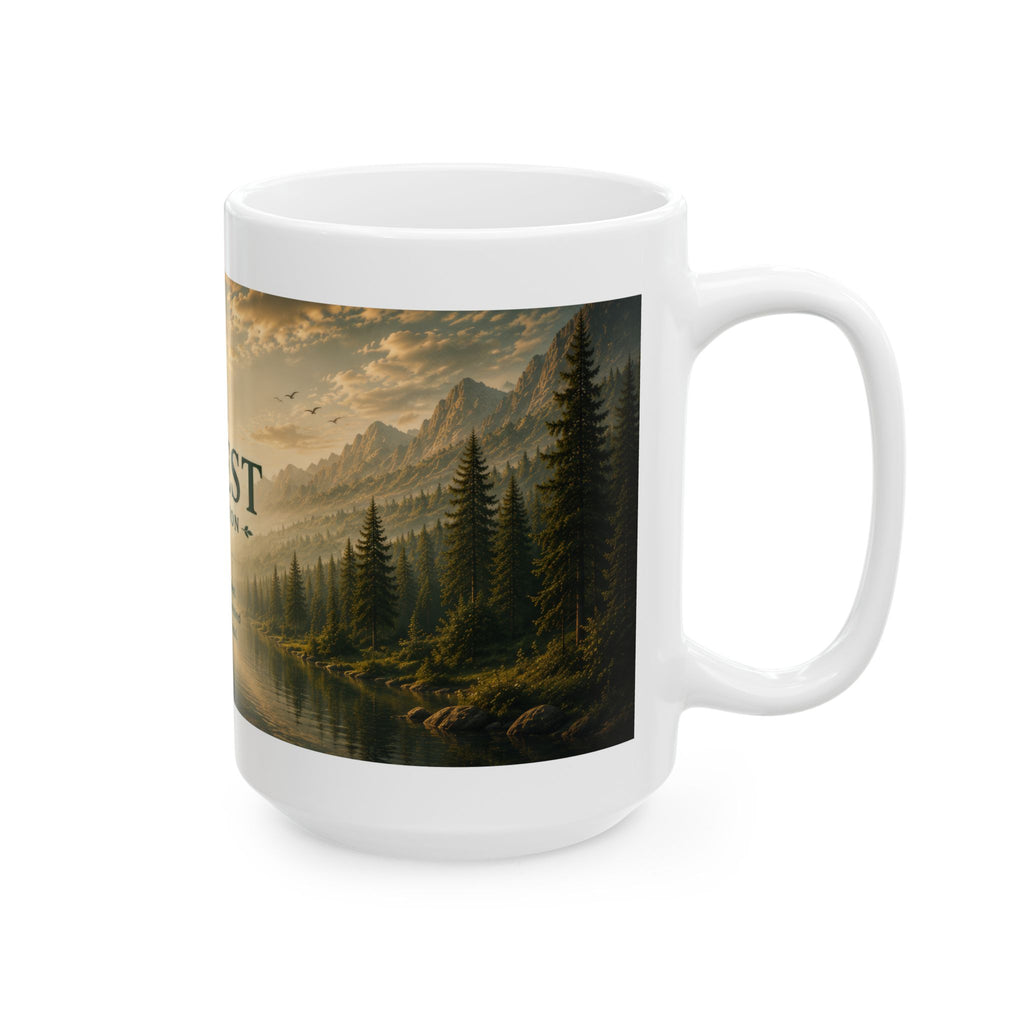 Forest Ceramic Mug (11oz, 15oz) | Nature Coffee Mug | Planet of Thoughts