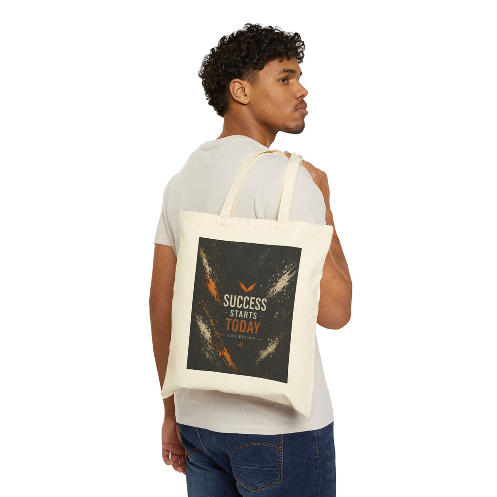 Success Starts Today Motivational Canvas Tote Bag
