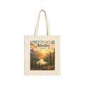 Adventure Awaits Canvas Tote — Scenic Mountain Lake Cotton Bag