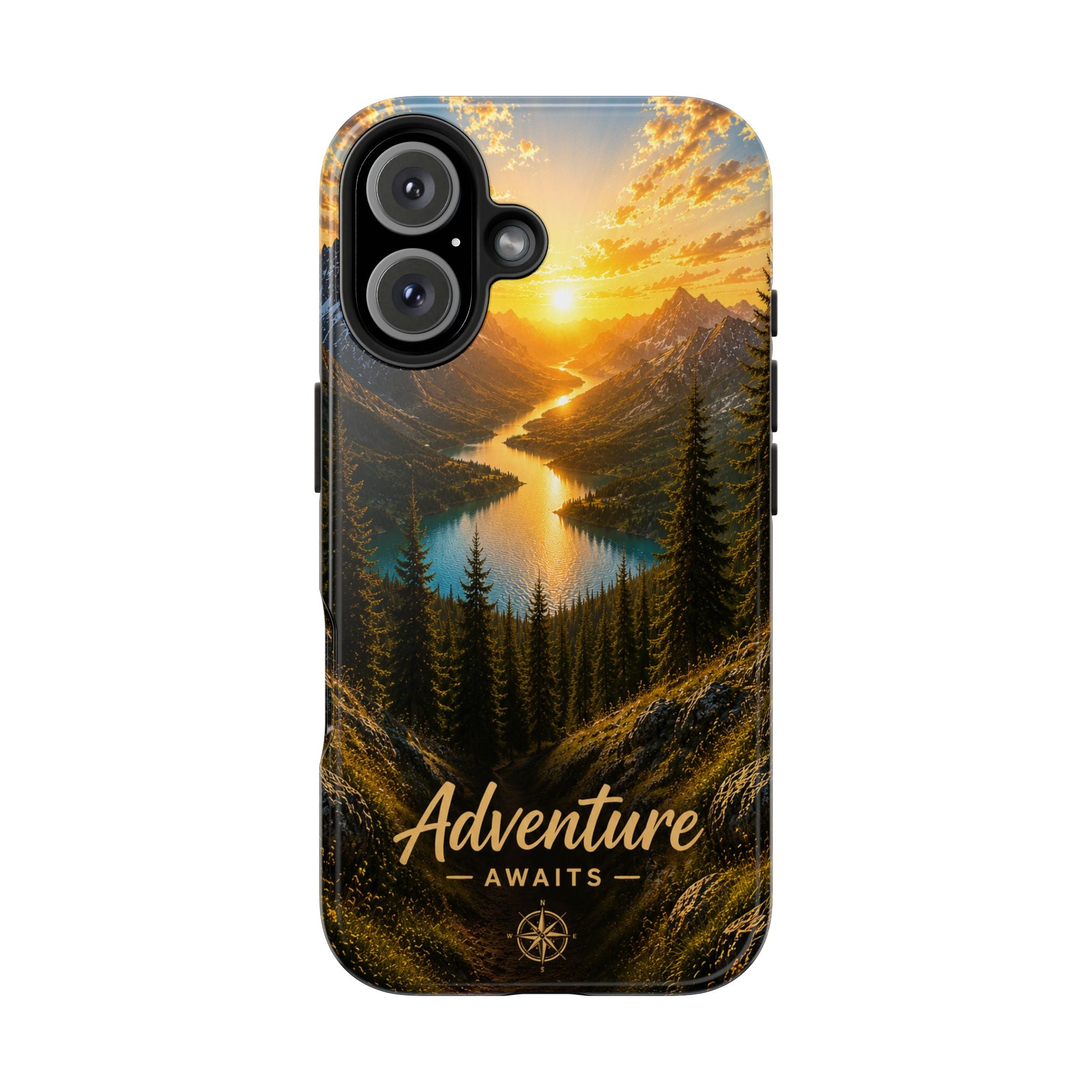 Adventure Awaits Phone Case — Scenic Mountain Landscape Protective Case
