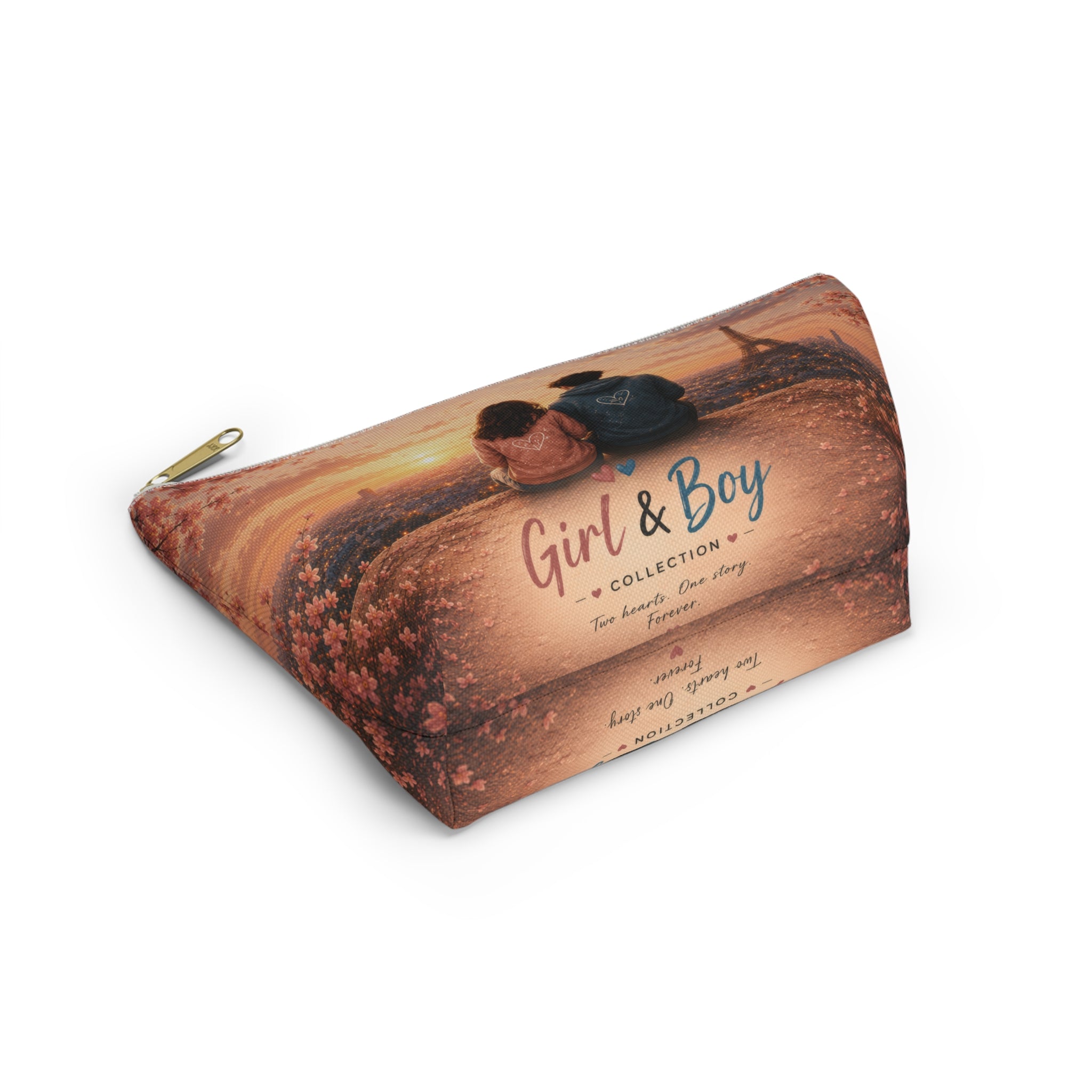 Girl & Boy Paris Sunset Cosmetic Bag Accessory Pouch