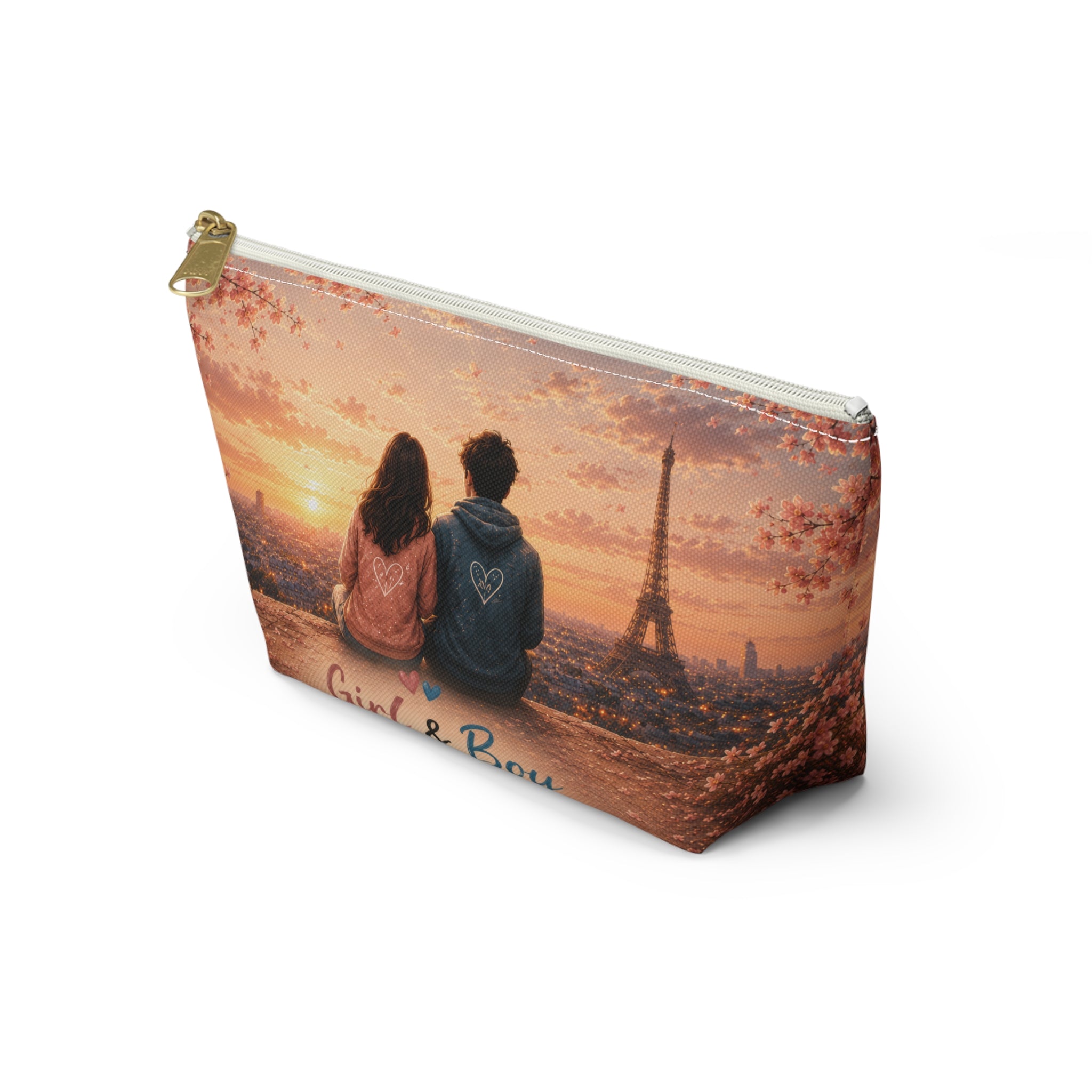 Girl & Boy Paris Sunset Cosmetic Bag Accessory Pouch
