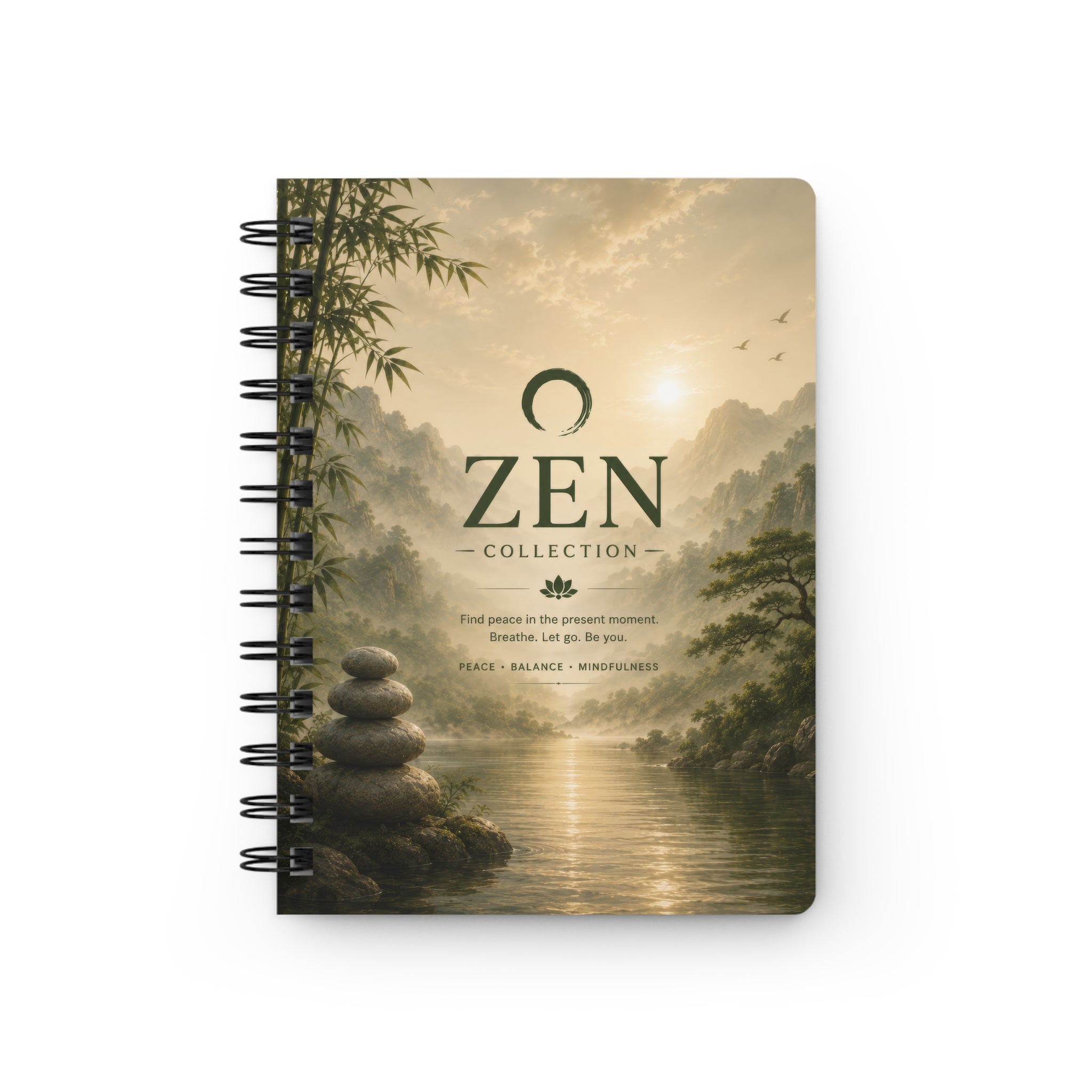 Zen Collection Spiral Journal — Guided Mindfulness Notebook