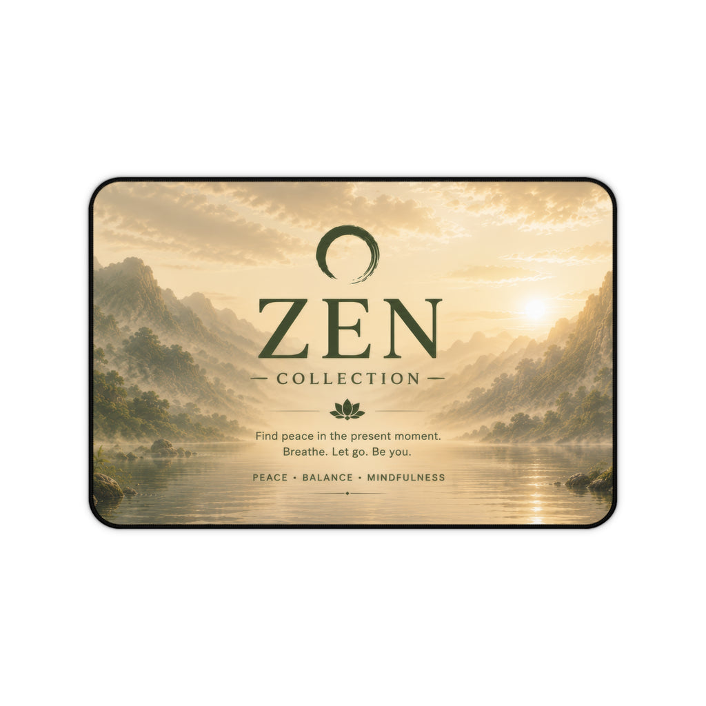 Zen Collection Desk Mat — Tranquil Mountain Lake Mousepad for Home Office, Meditation & Relaxation