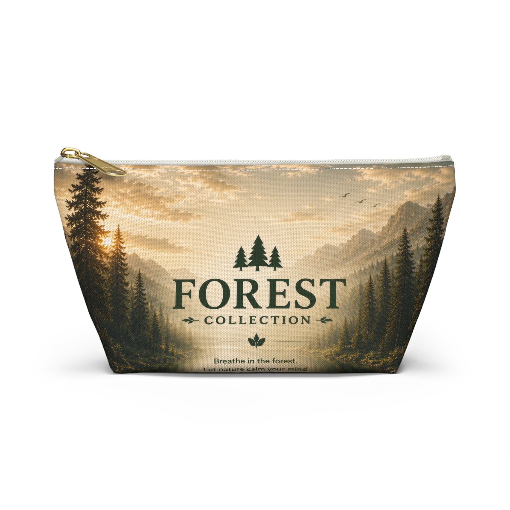 Forest Collection Accessory Pouch — Scenic Mountain & Pine Makeup Bag