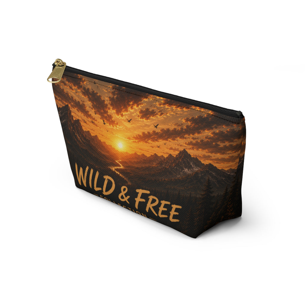 Wild & Free Accessory Pouch — Sunset Mountain Cosmetic Bag