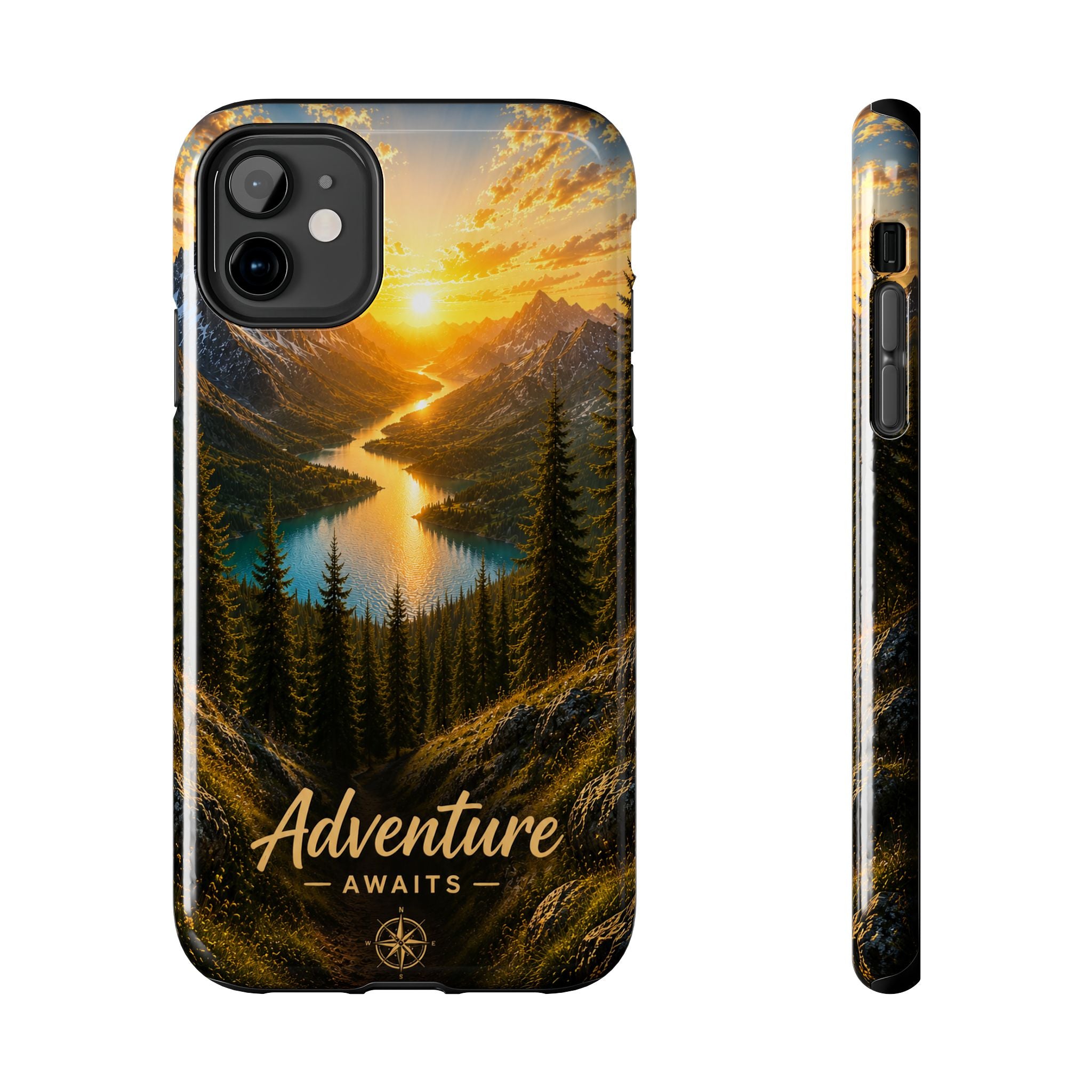 Adventure Awaits Phone Case — Scenic Mountain Landscape Protective Case