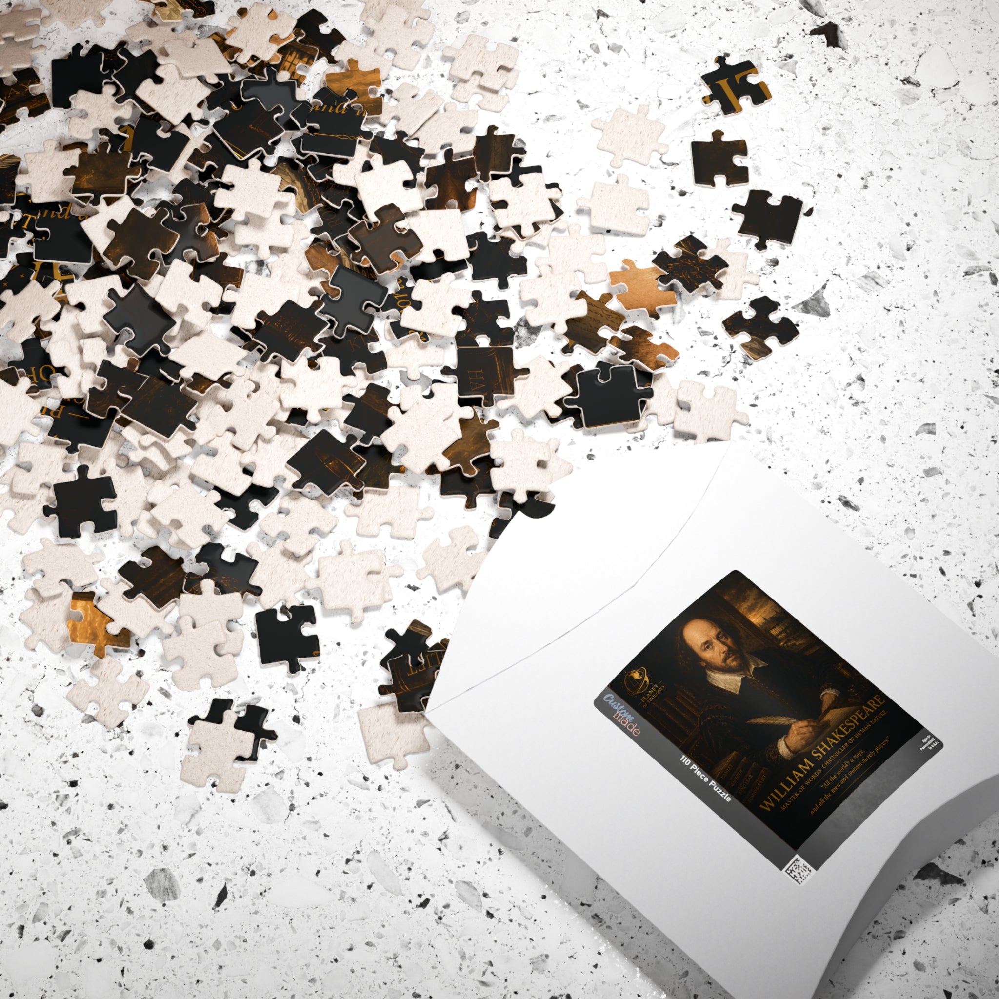William Shakespeare Portrait Puzzle - 110 Pcs - Vert. — Literary Jigsaw for Adults & Teens (110–1014 pcs)