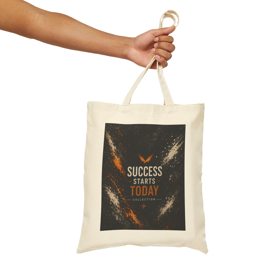 Success Starts Today Motivational Canvas Tote Bag