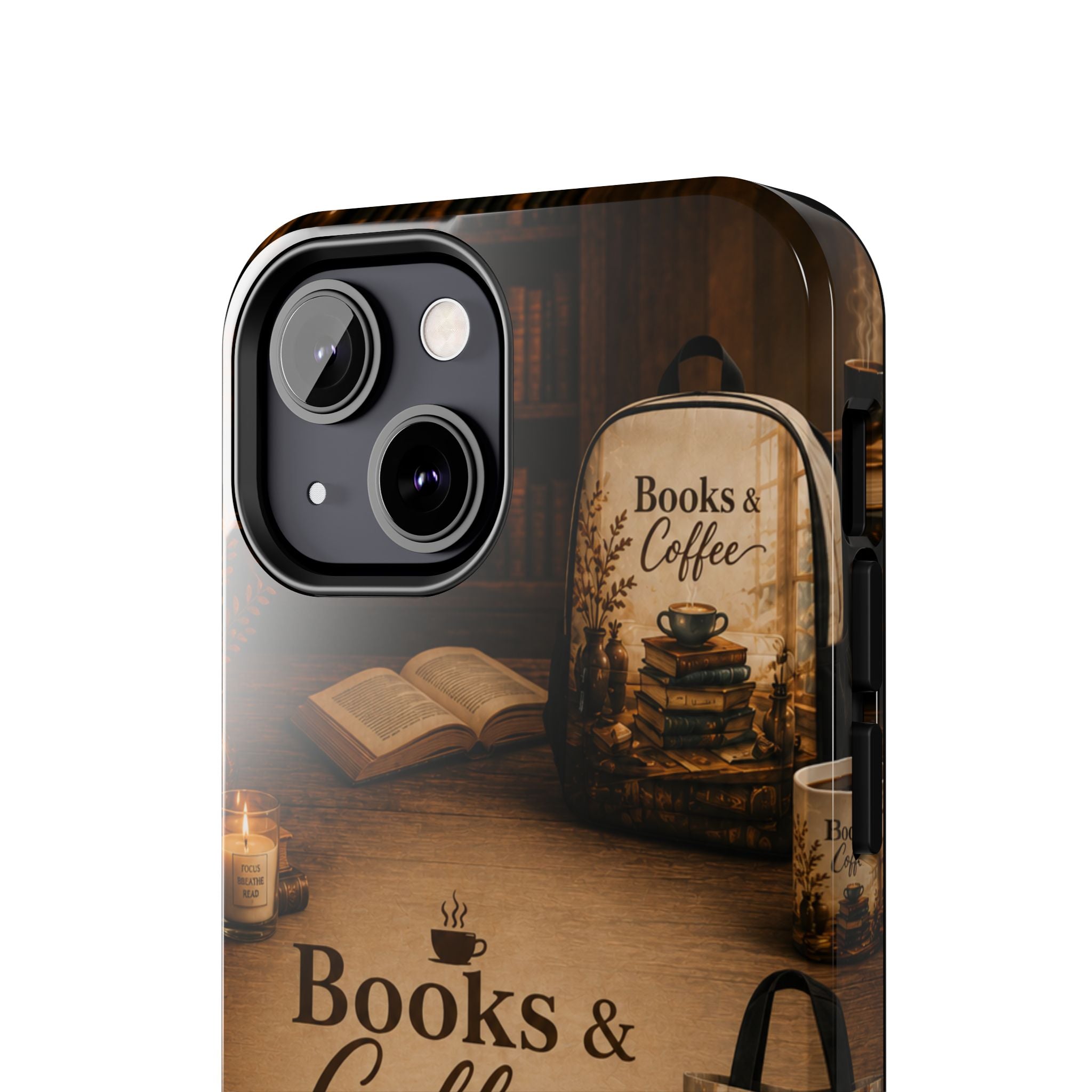 Books & Coffee Tough Phone Case — Cozy Vintage Library Design