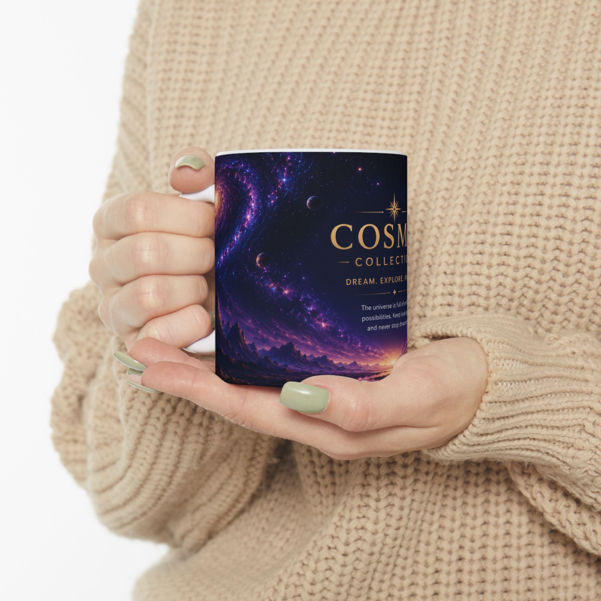 Cosmic Collection Ceramic Mug – Inspirational Space Art Coffee Mug, Galaxy Design, 11oz & 15oz