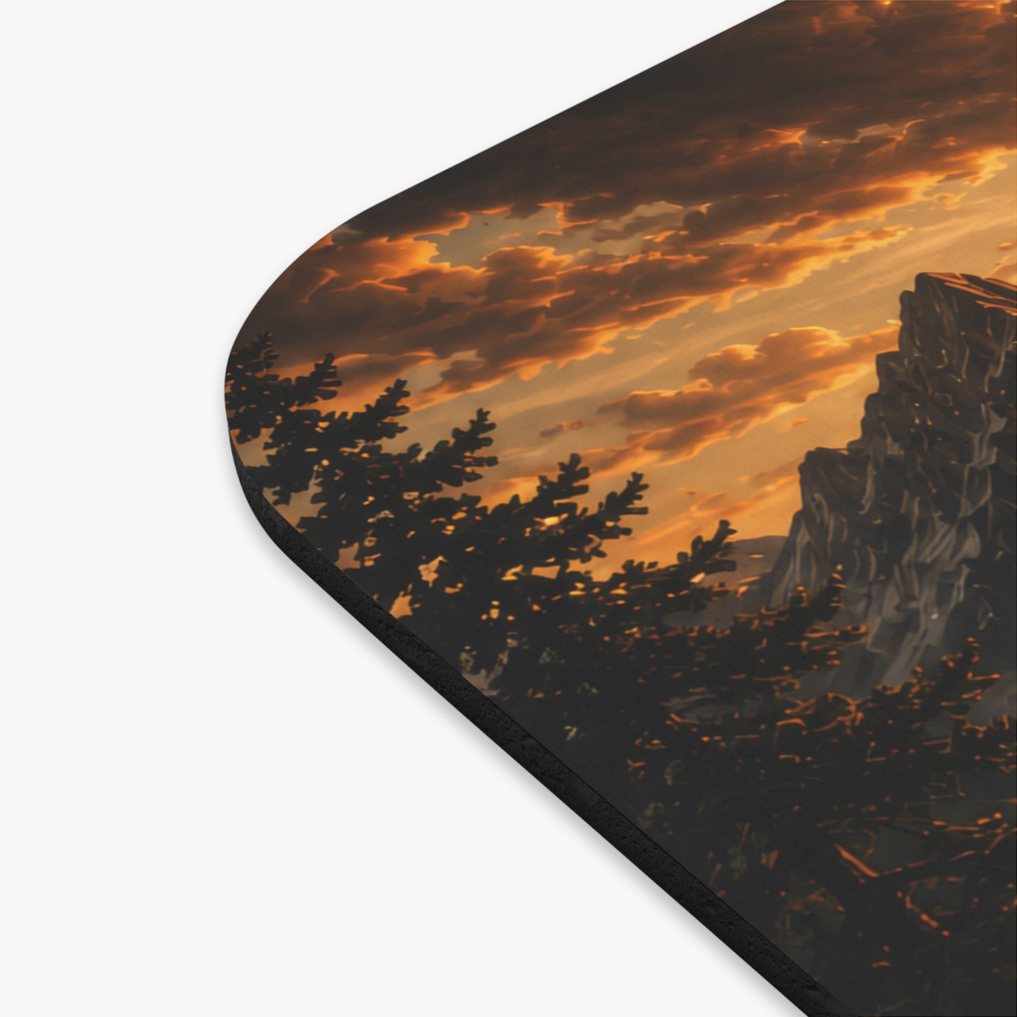 Wild & Free Wolf Mountain Mouse Pad — Sunset Nature Desk Mat