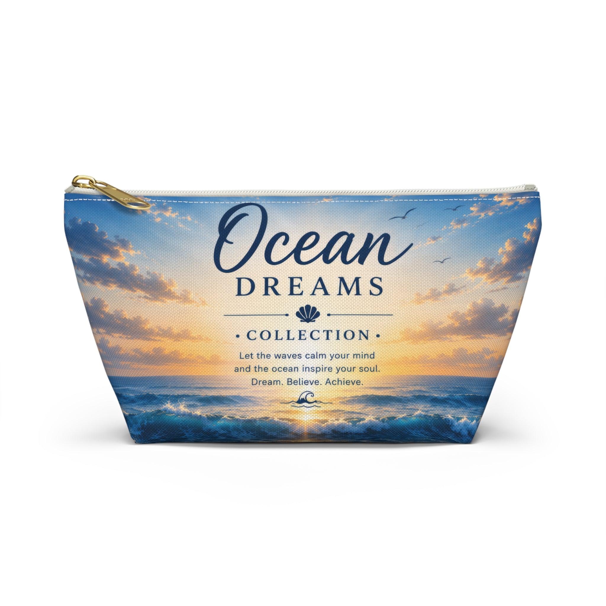 Ocean Dreams Accessory Pouch — Sea Sunset Cosmetic Bag