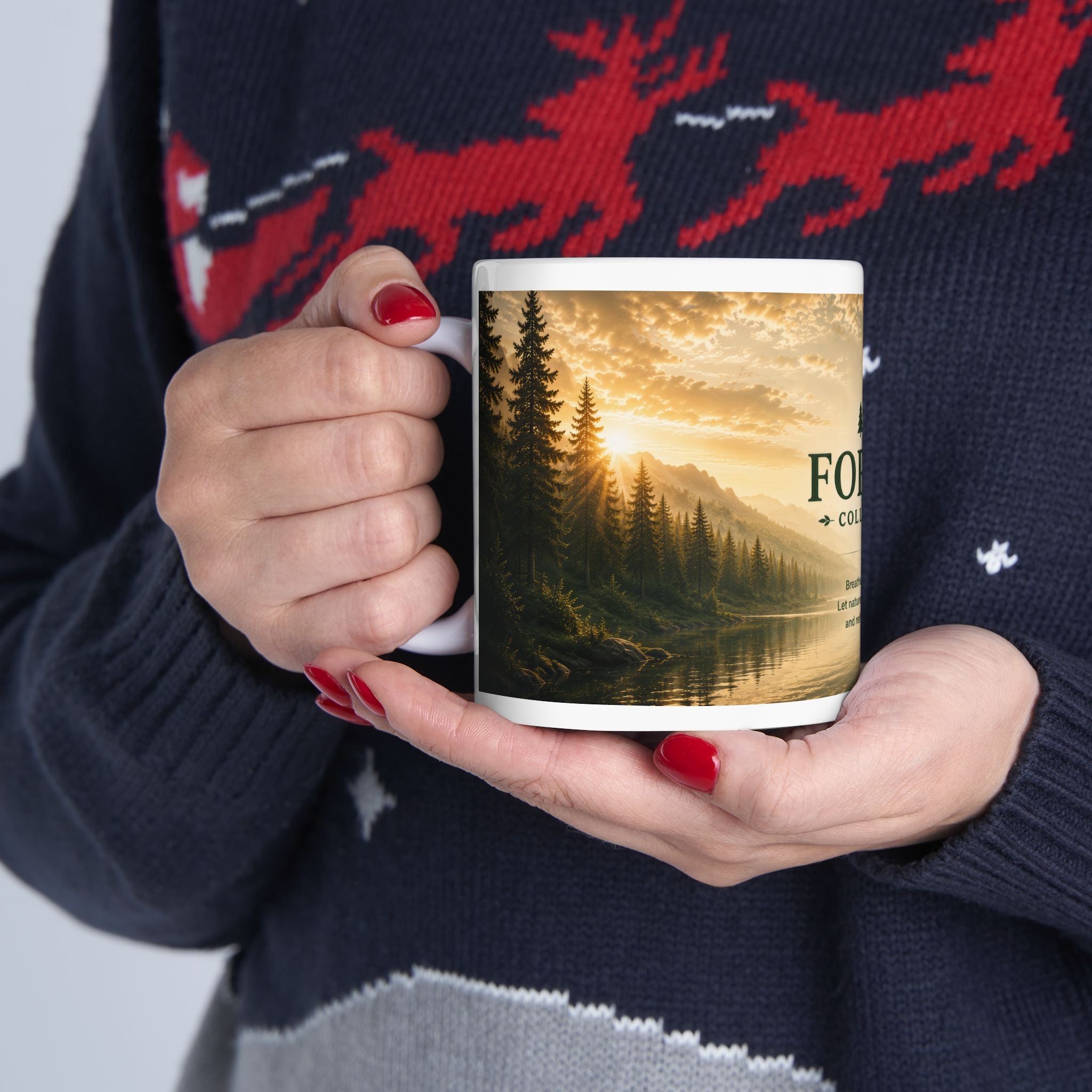 Forest Ceramic Mug (11oz, 15oz) | Nature Coffee Mug | Planet of Thoughts