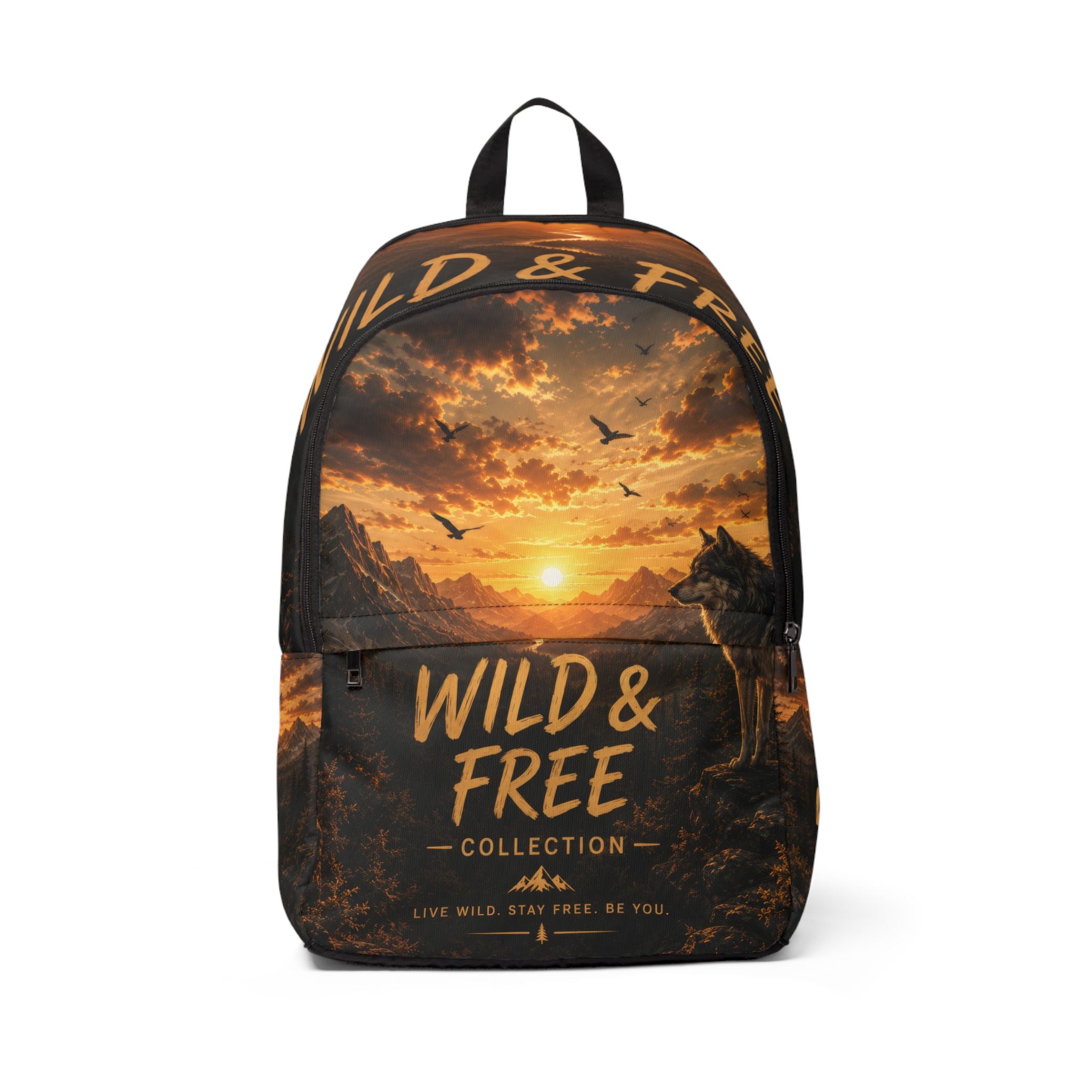 Wild & Free Backpack — Sunset Wolf Nature Daypack