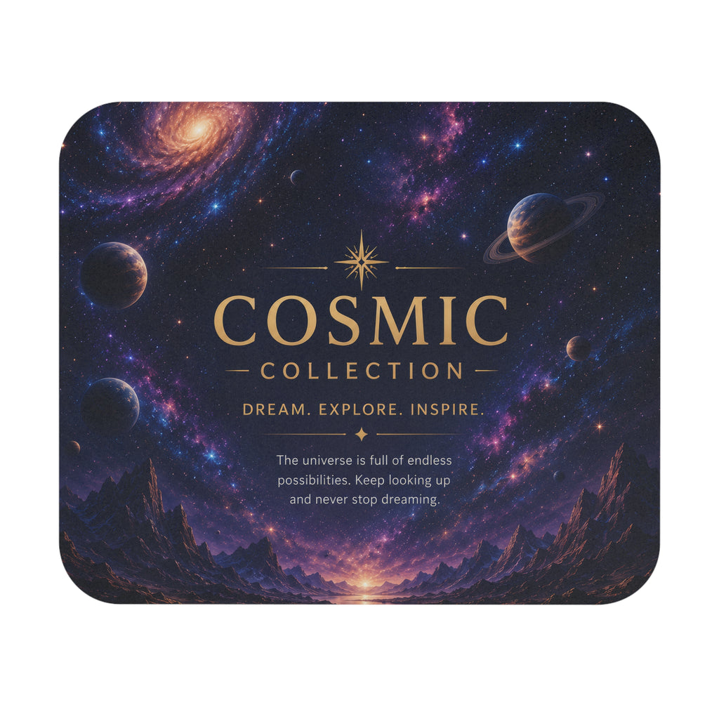 Cosmic Collection Mouse Pad – Dream • Explore • Inspire | Planet of Thoughts