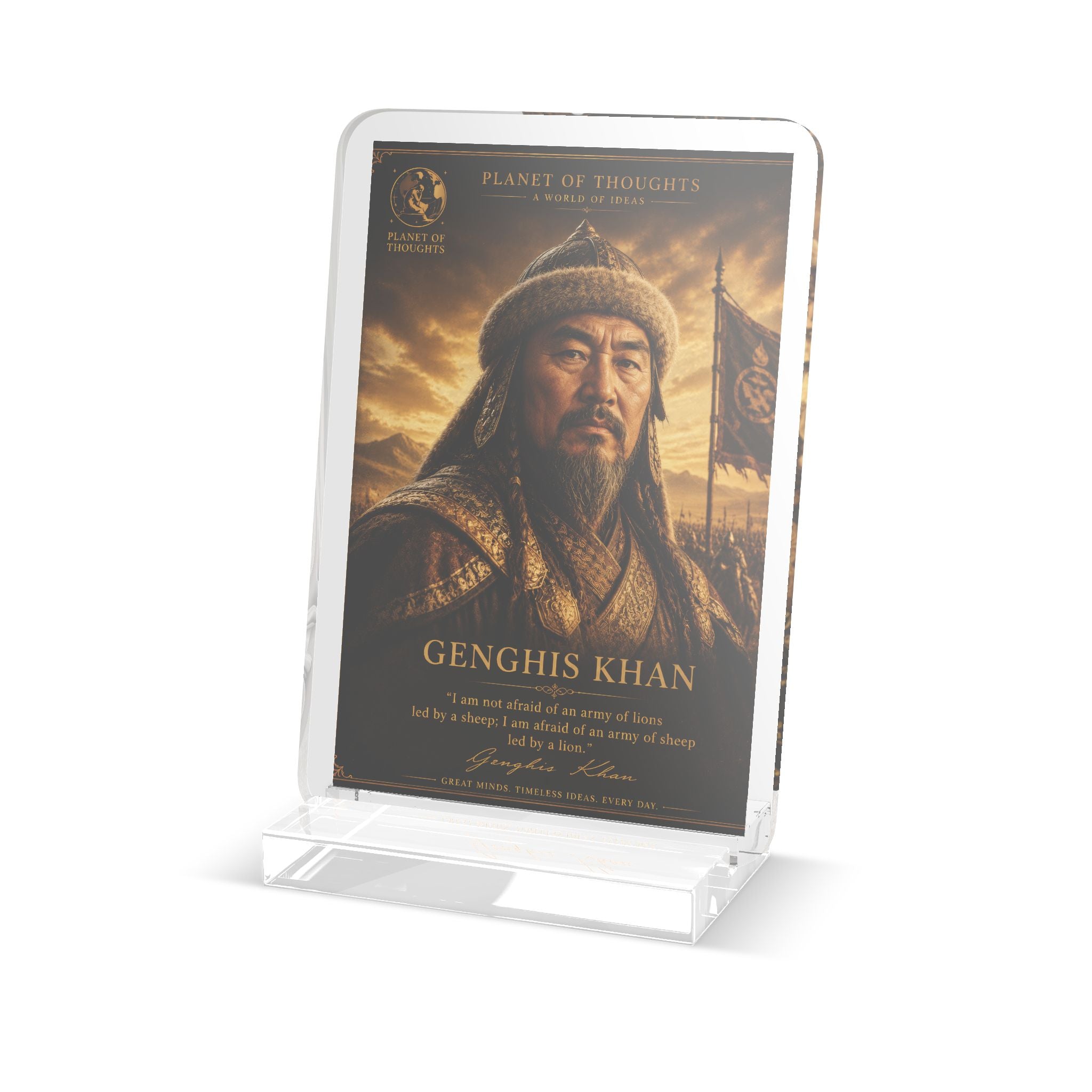Genghis Khan Custom Cut Standee – Historical Figure Desk Display