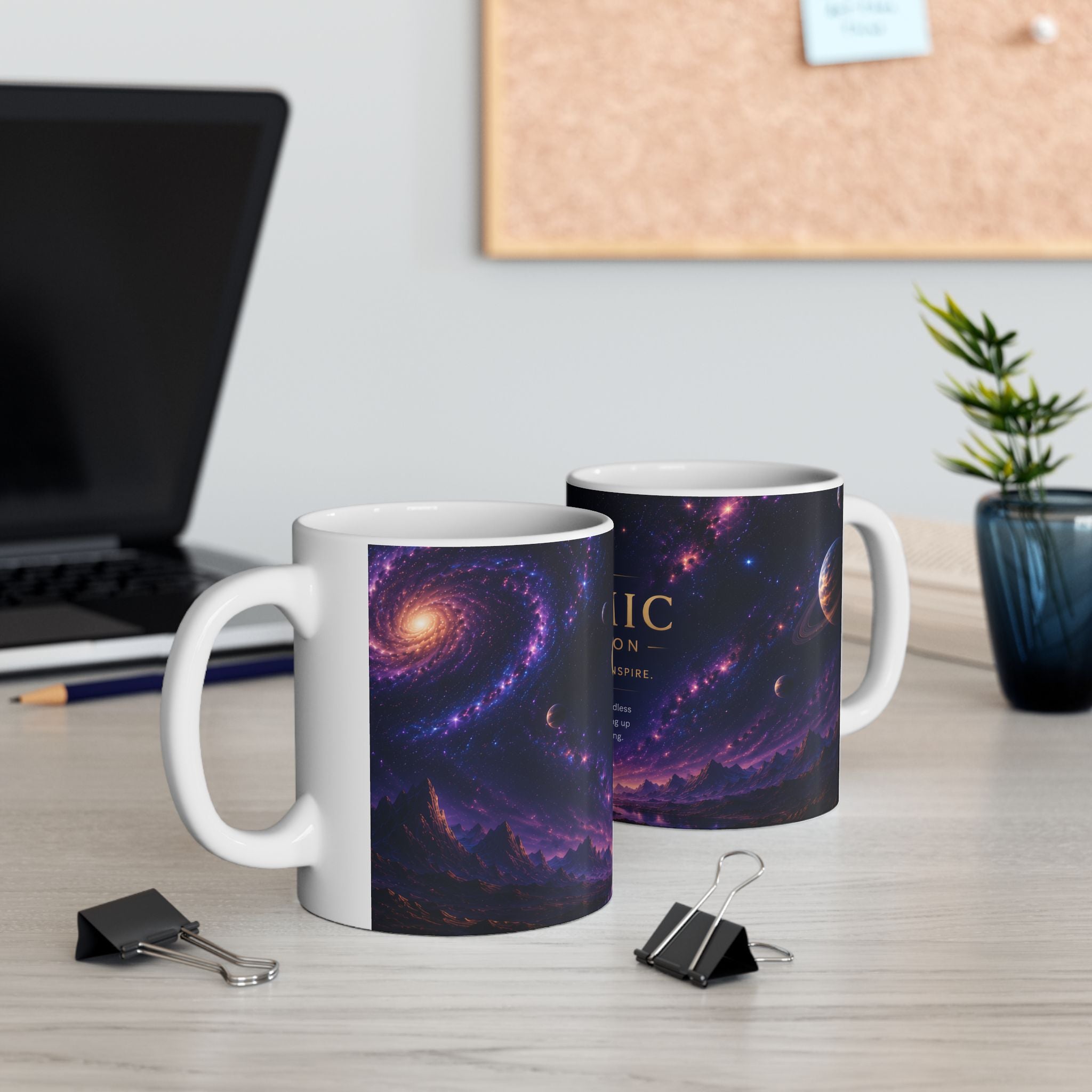Cosmic Collection Ceramic Mug – Inspirational Space Art Coffee Mug, Galaxy Design, 11oz & 15oz