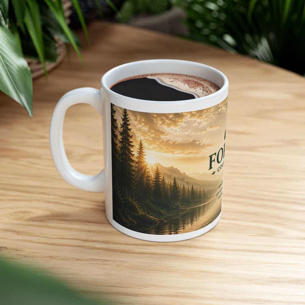Forest Ceramic Mug (11oz, 15oz) | Nature Coffee Mug | Planet of Thoughts