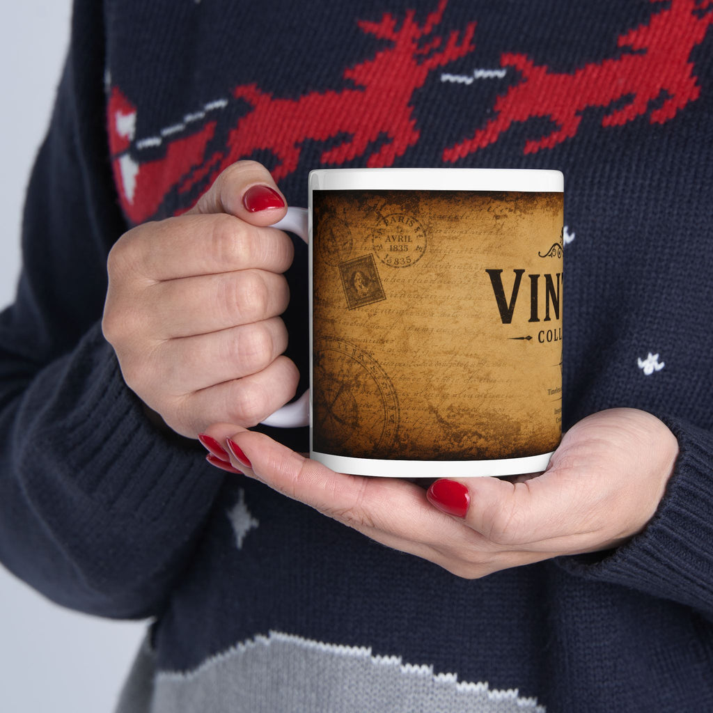 Vintage Collection Ceramic Mug (11oz & 15oz) — Rustic Antique Map Coffee Cup | Planet of Thoughts