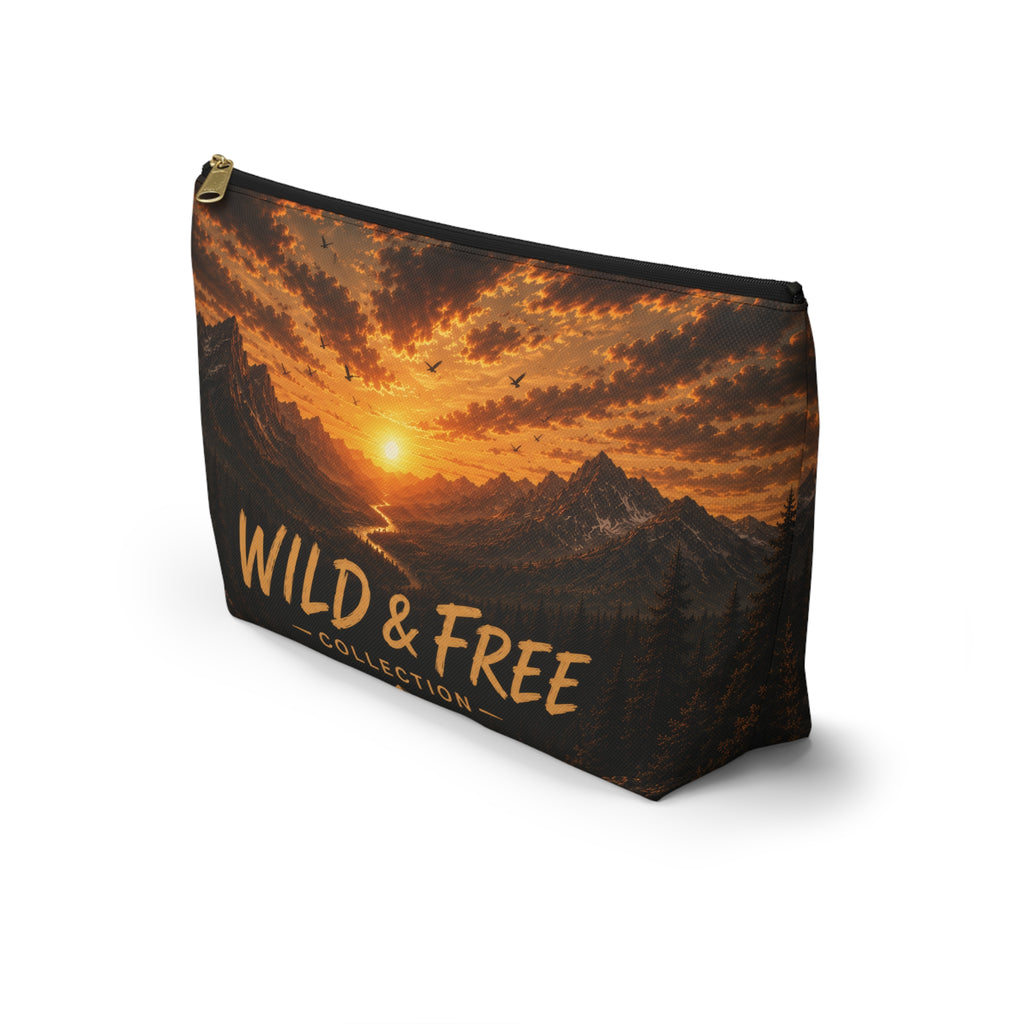Wild & Free Accessory Pouch — Sunset Mountain Cosmetic Bag