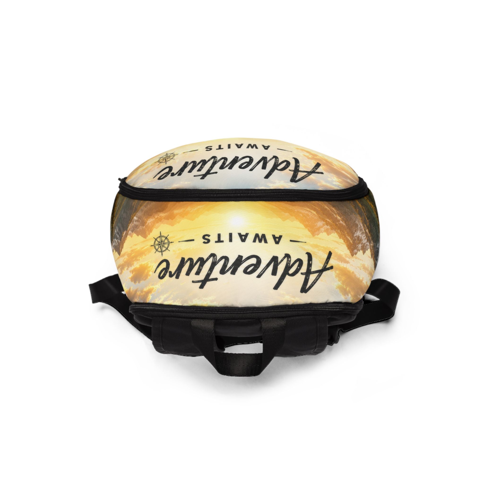 Adventure Awaits Backpack - Scenic Mountain Sunset Daypack