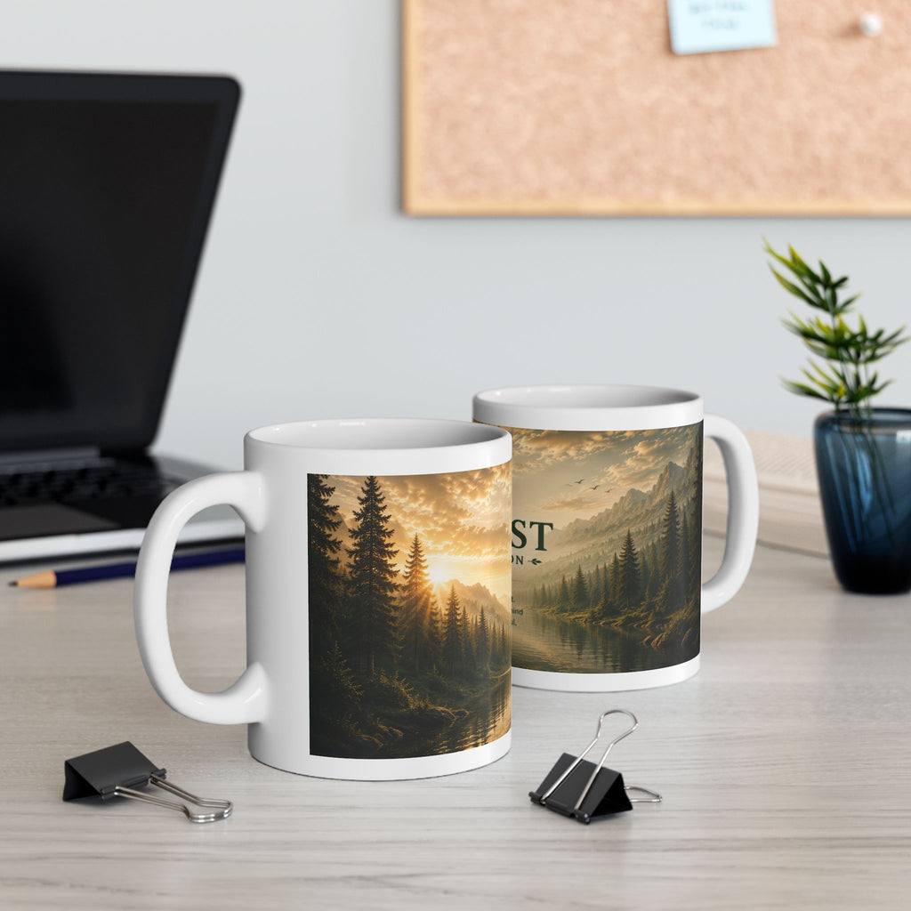 Forest Ceramic Mug (11oz, 15oz) | Nature Coffee Mug | Planet of Thoughts
