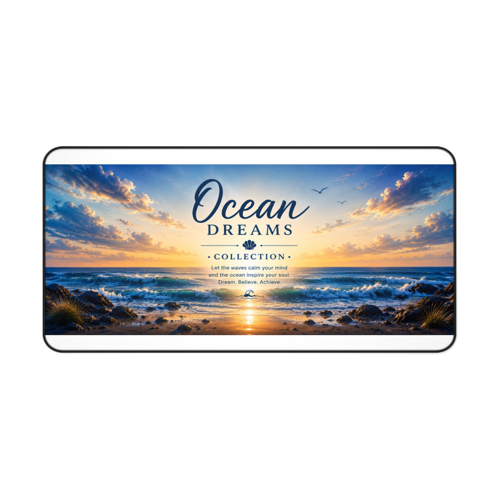 Ocean Dreams Desk Mat — Coastal Sunset Mouse Pad for Office & Gaming