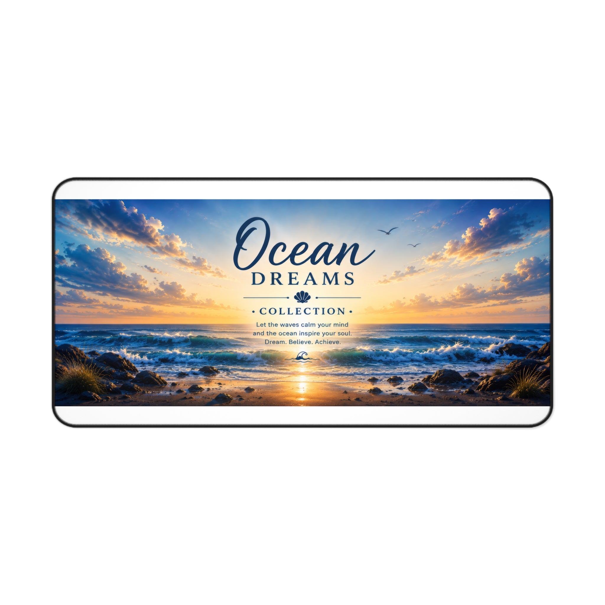 Ocean Dreams Desk Mat — Coastal Sunset Mouse Pad for Office & Gaming