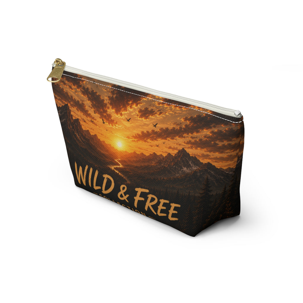 Wild & Free Accessory Pouch — Sunset Mountain Cosmetic Bag