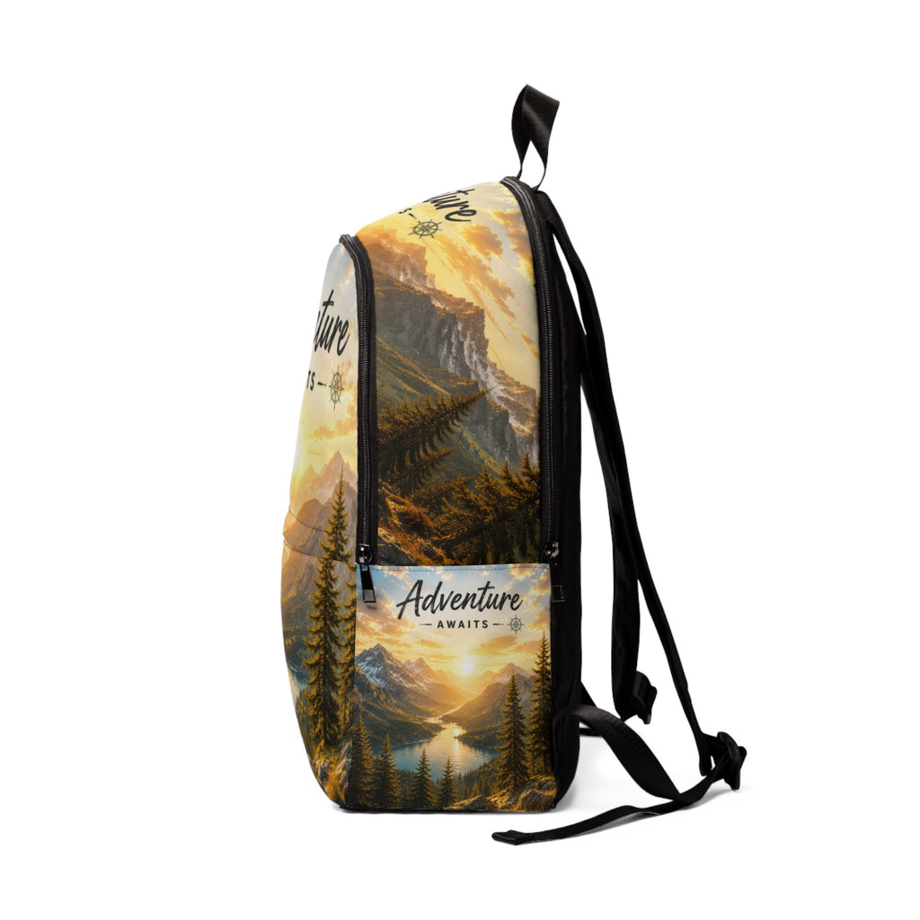 Adventure Awaits Backpack - Scenic Mountain Sunset Daypack