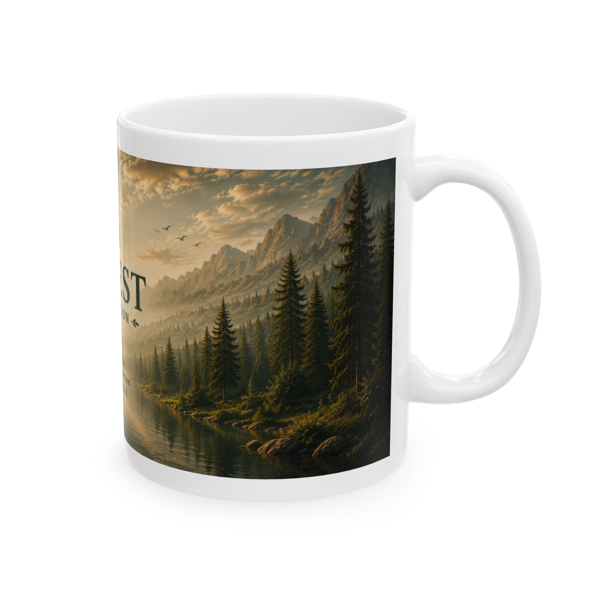 Forest Ceramic Mug (11oz, 15oz) | Nature Coffee Mug | Planet of Thoughts