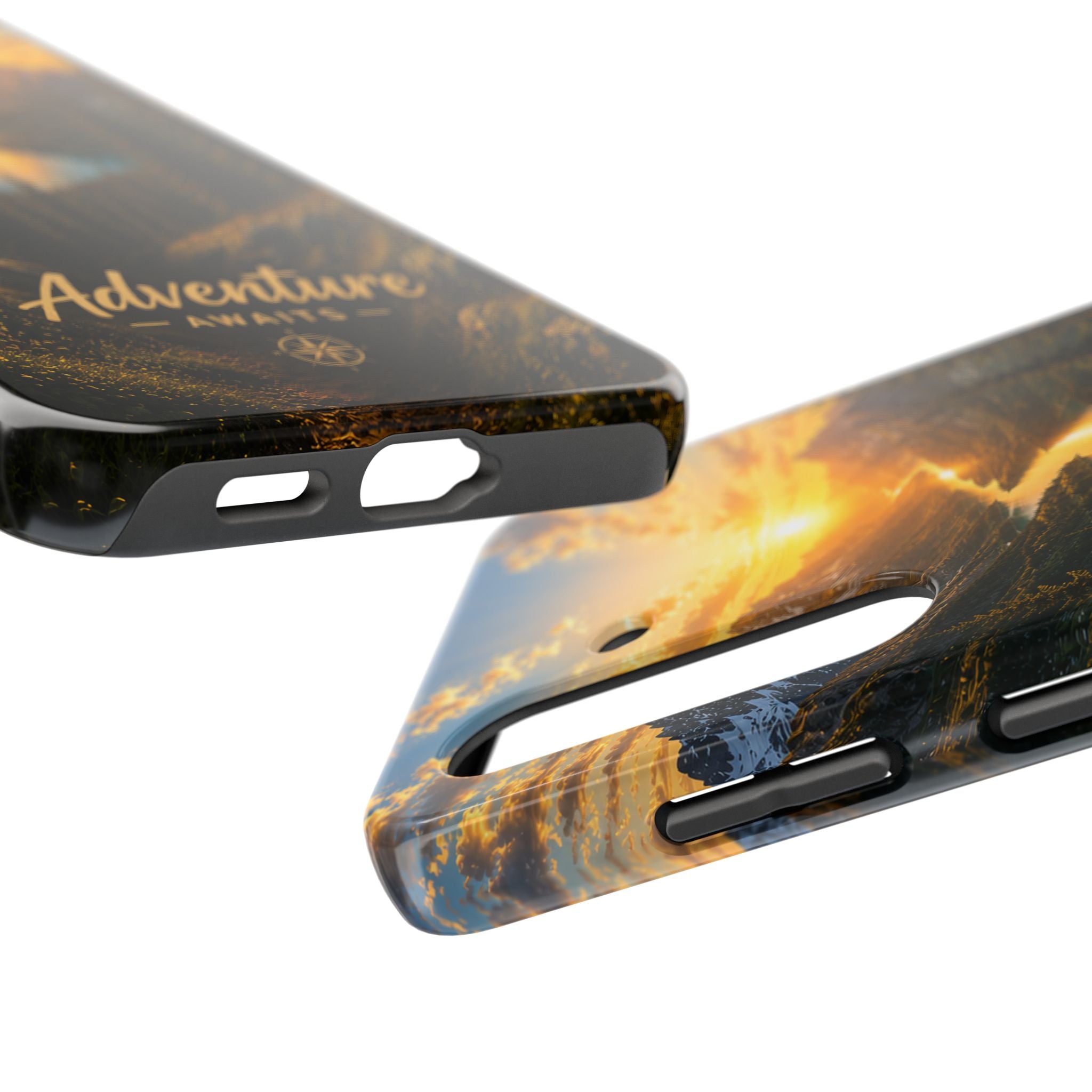 Adventure Awaits Phone Case — Scenic Mountain Landscape Protective Case