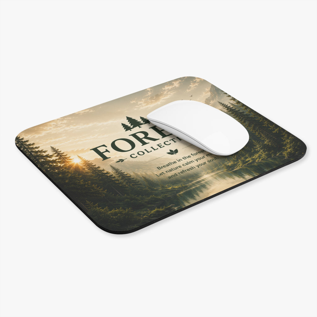 Forest Collection Mouse Pad – Scenic Nature Design with “Breathe in the Forest” Quote | Planet of Thoughts