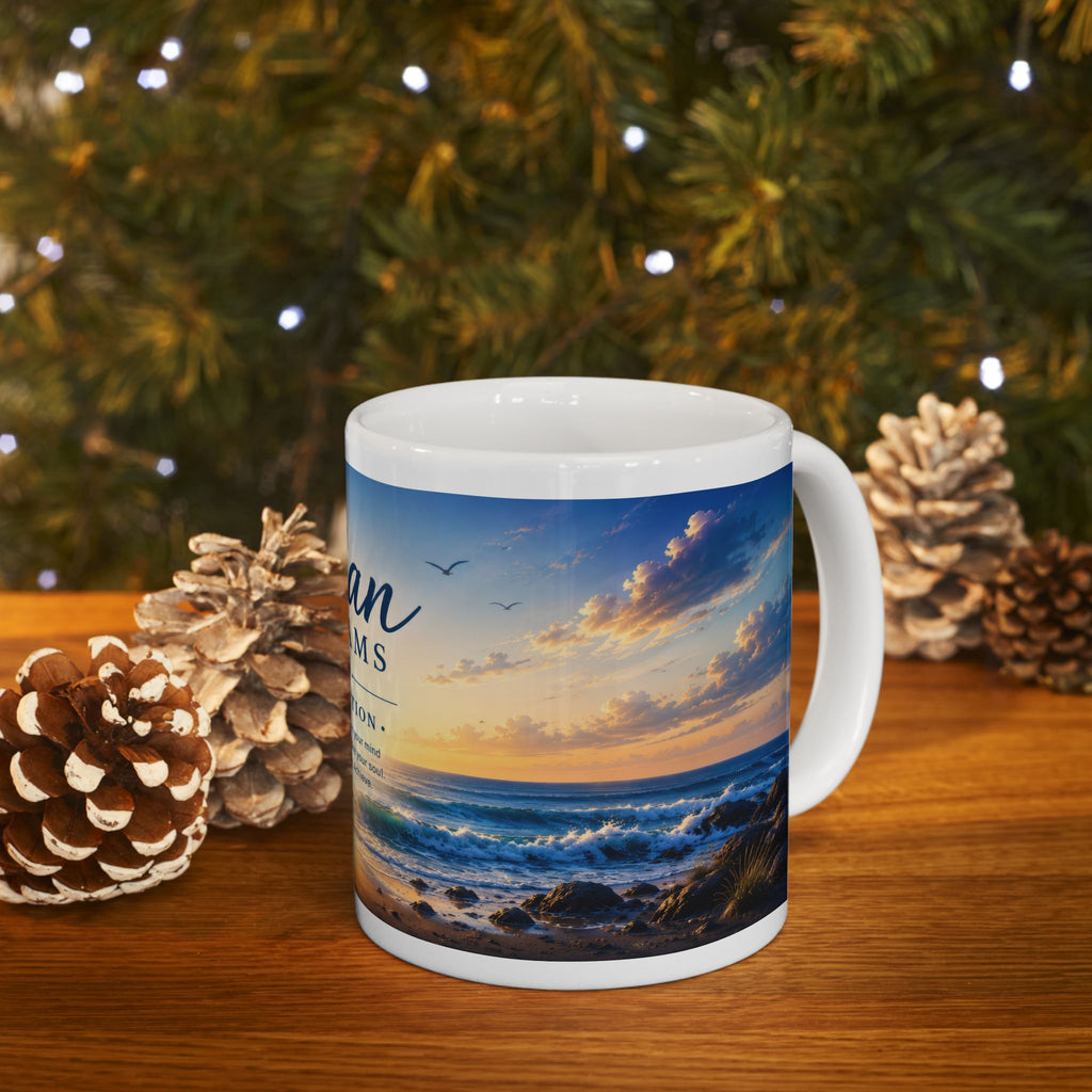 Ocean Ceramic Mug (11oz, 15oz) | Coastal Coffee Mug | Planet of Thoughts