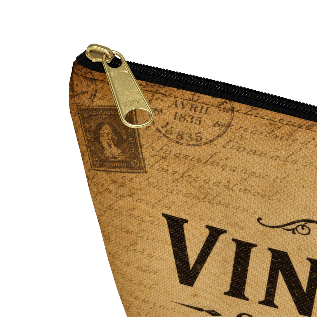 Vintage Collection Accessory Pouch — Retro Map Travel Cosmetic Bag