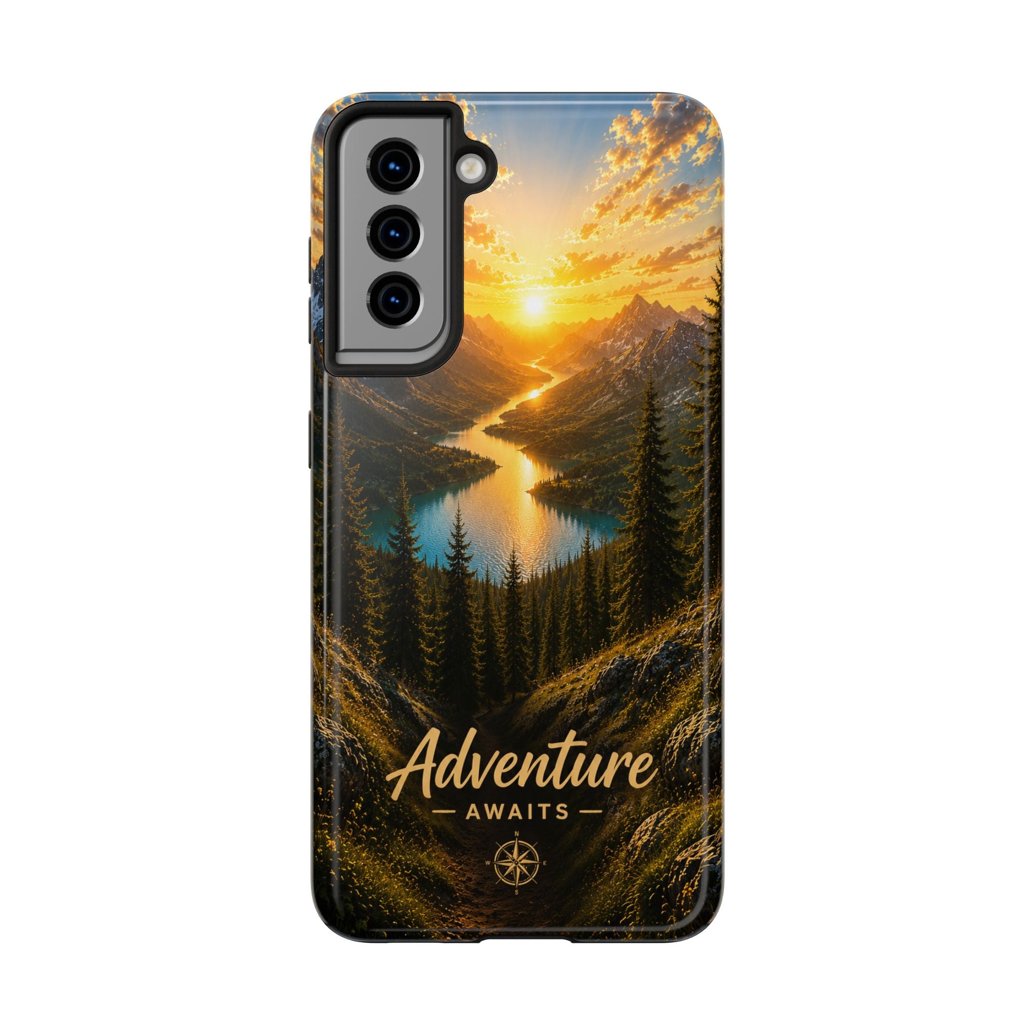 Adventure Awaits Phone Case — Scenic Mountain Landscape Protective Case