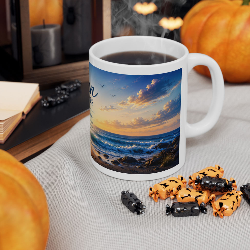 Ocean Ceramic Mug (11oz, 15oz) | Coastal Coffee Mug | Planet of Thoughts