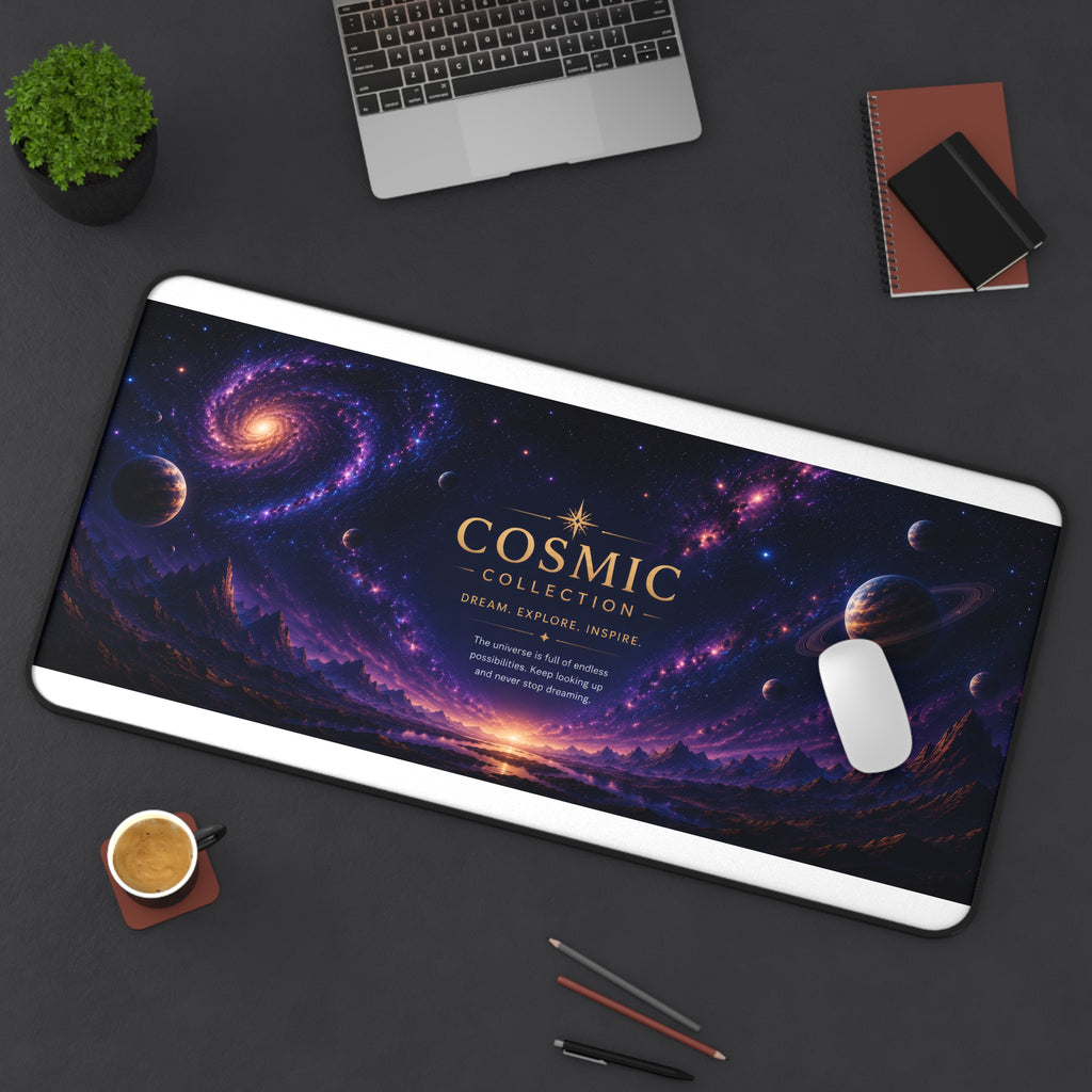 Cosmic Collection Desk Mat — Galaxy Landscape Gaming & Office Mouse Pad