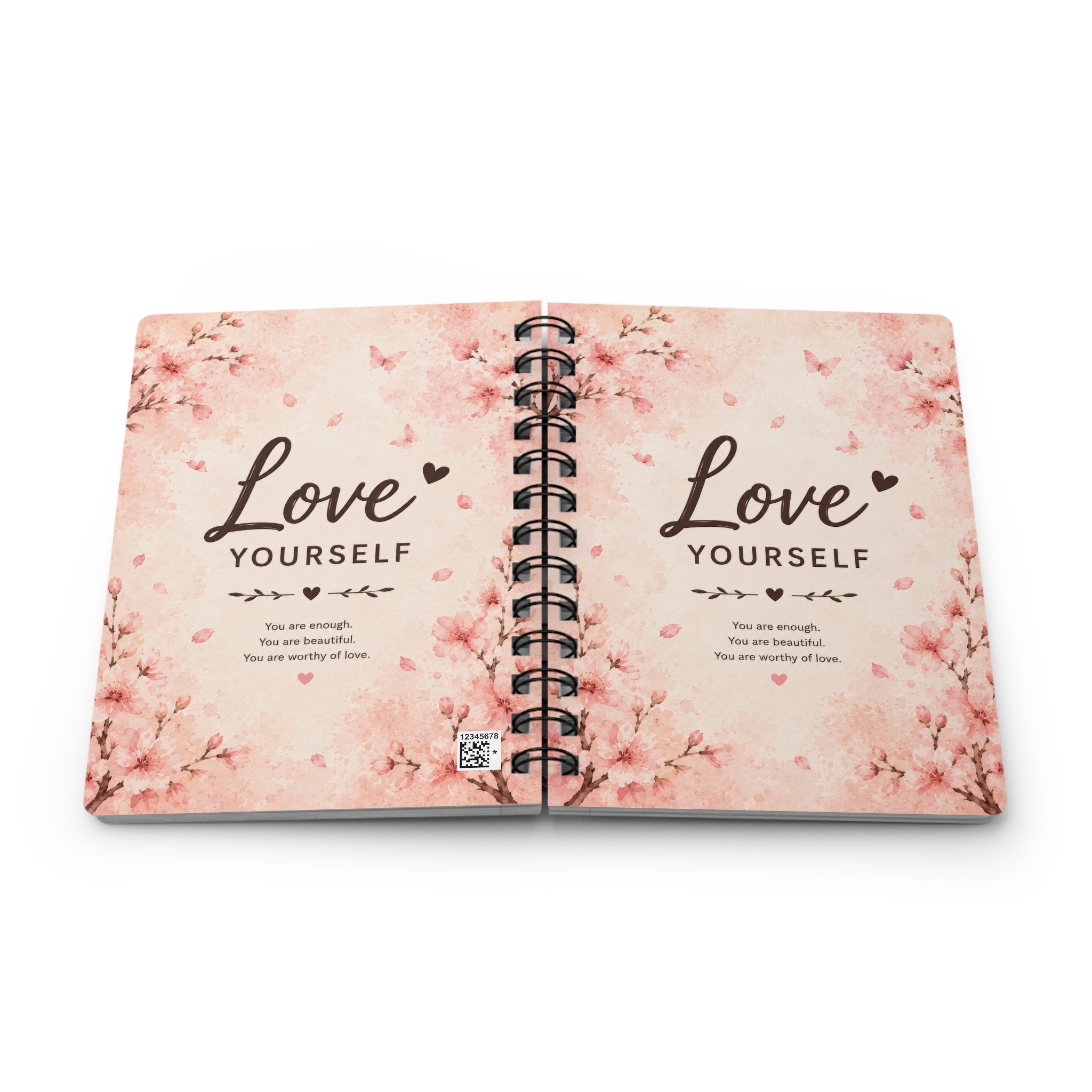 Love Yourself Spiral Journal — Floral Self‑Care Notebook