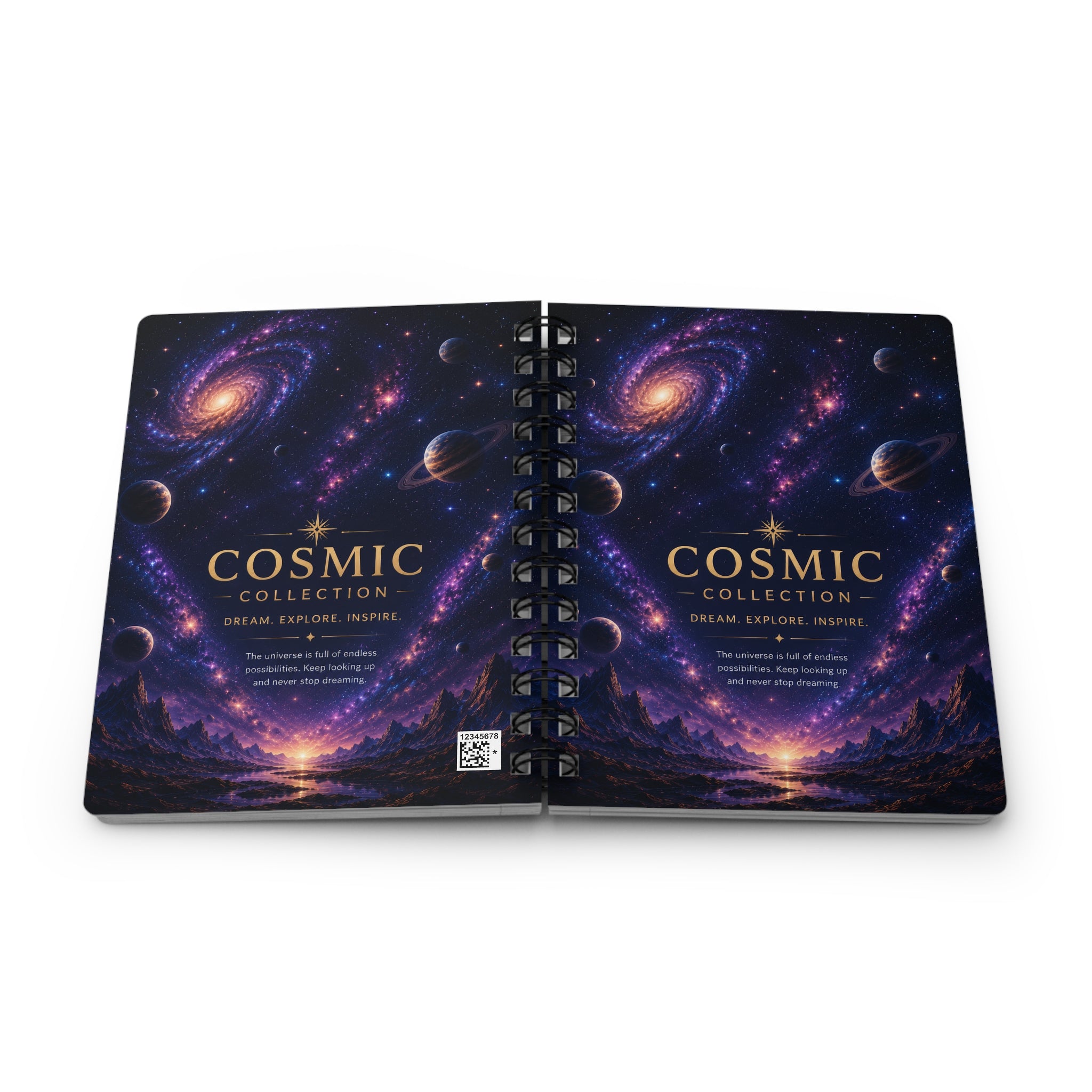 Cosmic Spiral Journal — 'Cosmic Collection: Dream. Explore. Inspire.' Galaxy Notebook for Stargazers & Writers