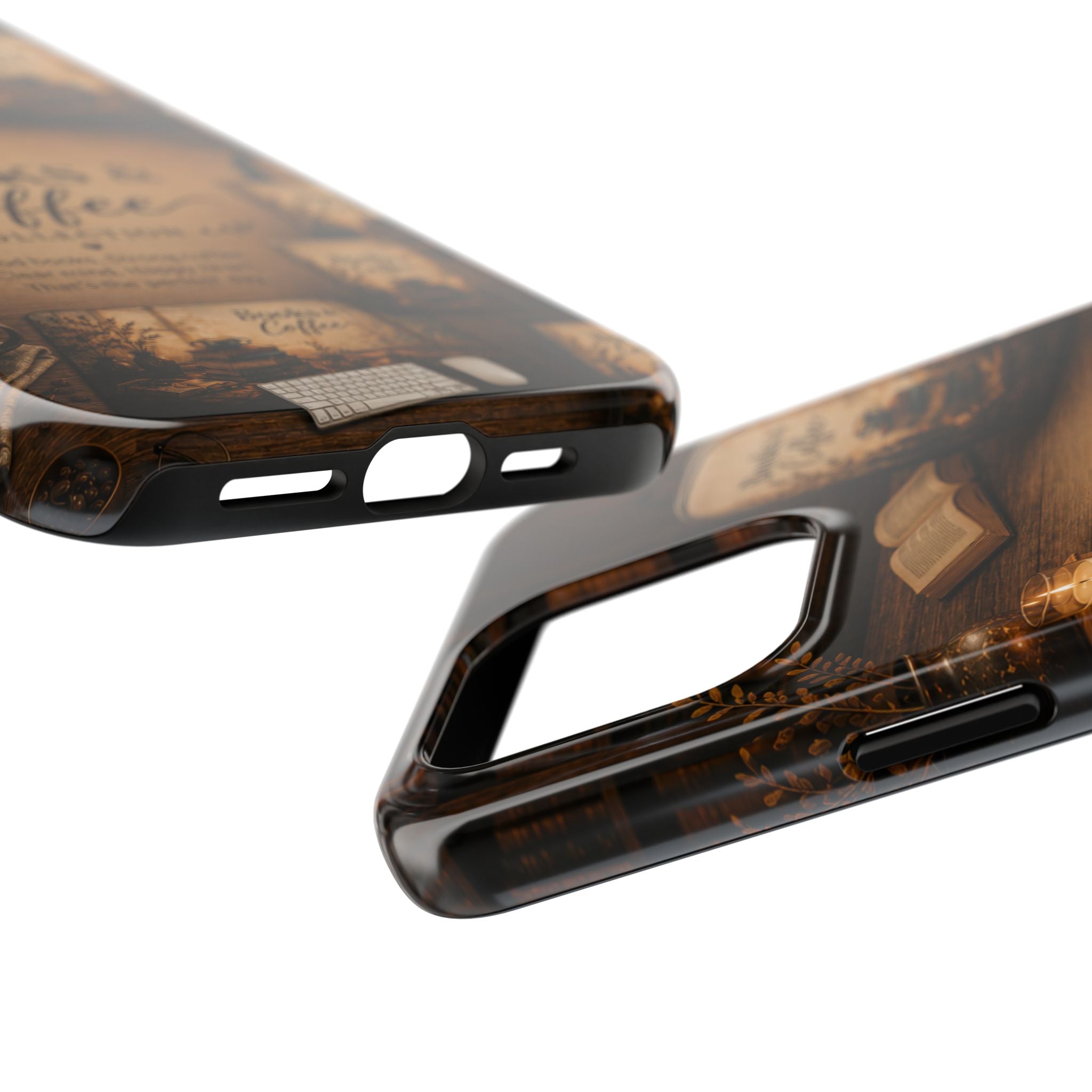 Books & Coffee Tough Phone Case — Cozy Vintage Library Design