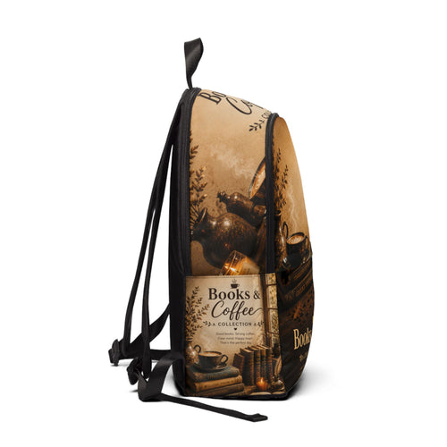 Books & Coffee Backpack — Vintage Reading Lover Bookbag