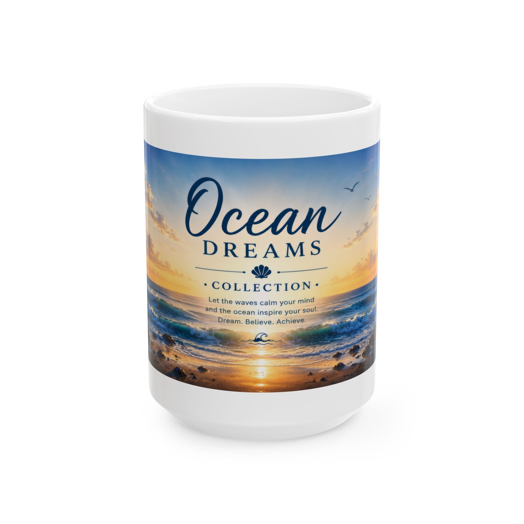 Ocean Ceramic Mug (11oz, 15oz) | Coastal Coffee Mug | Planet of Thoughts