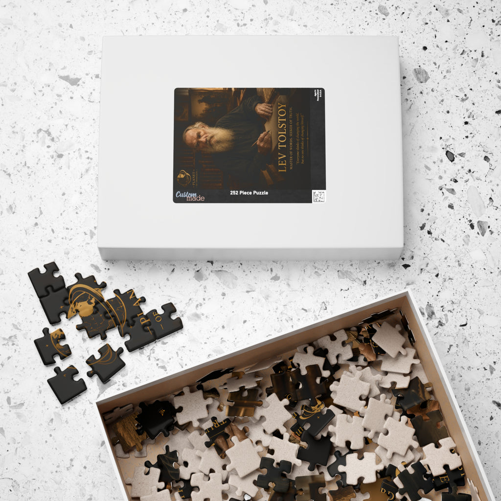 Tolstoy Portrait Puzzle - 252 Pcs - Vert. — Literary Quote Jigsaw (110/252/520/1014 pc)