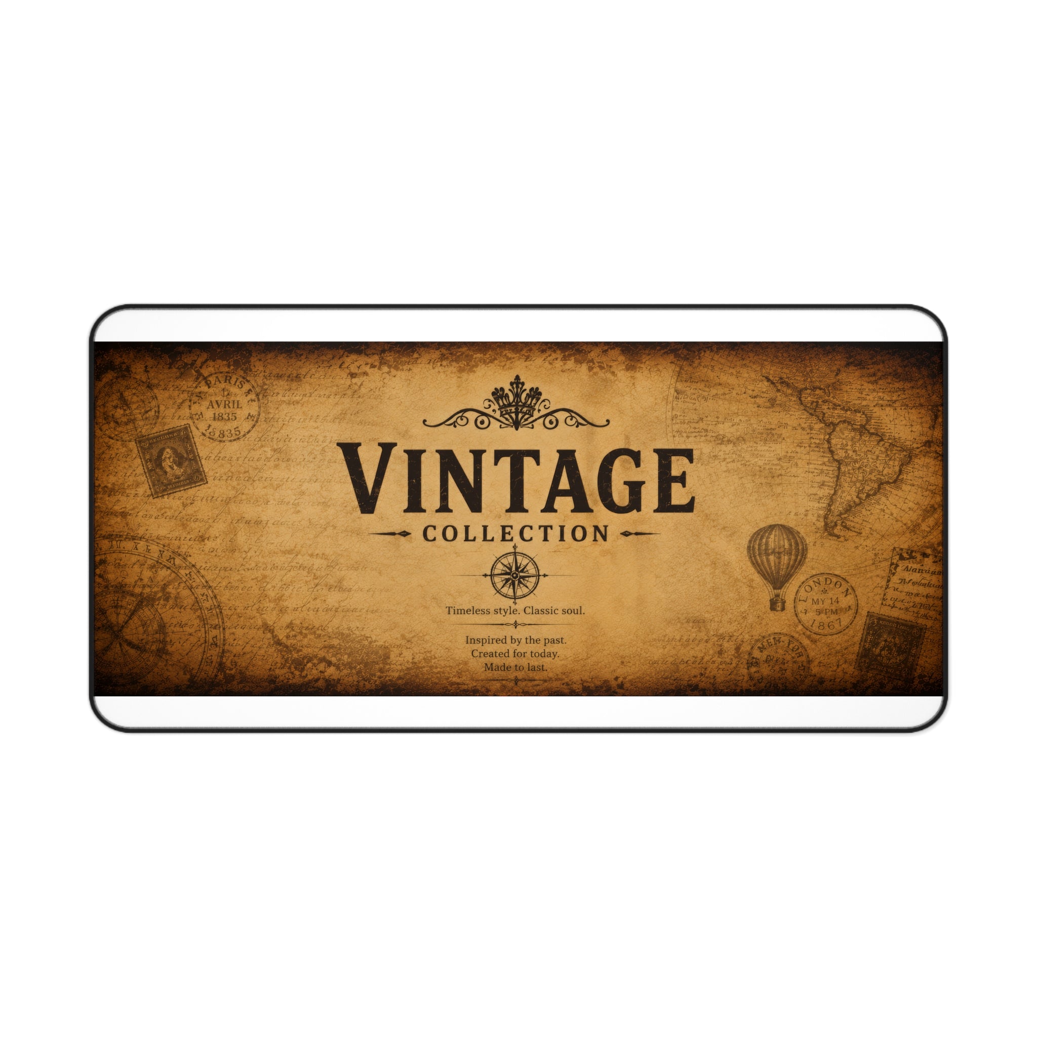 Vintage Collection Desk Mat — Antique Map Office & Gaming Mouse Pad