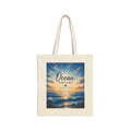 Ocean Dreams Canvas Tote - Beach Sunset Graphic Cotton Bag