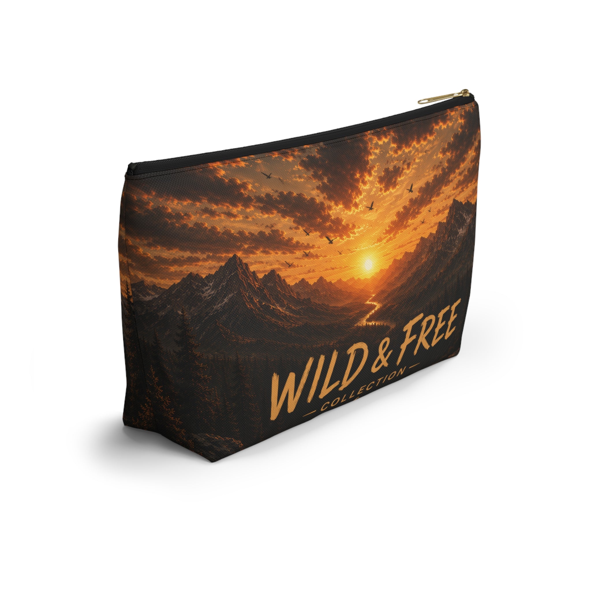 Wild & Free Accessory Pouch — Sunset Mountain Cosmetic Bag