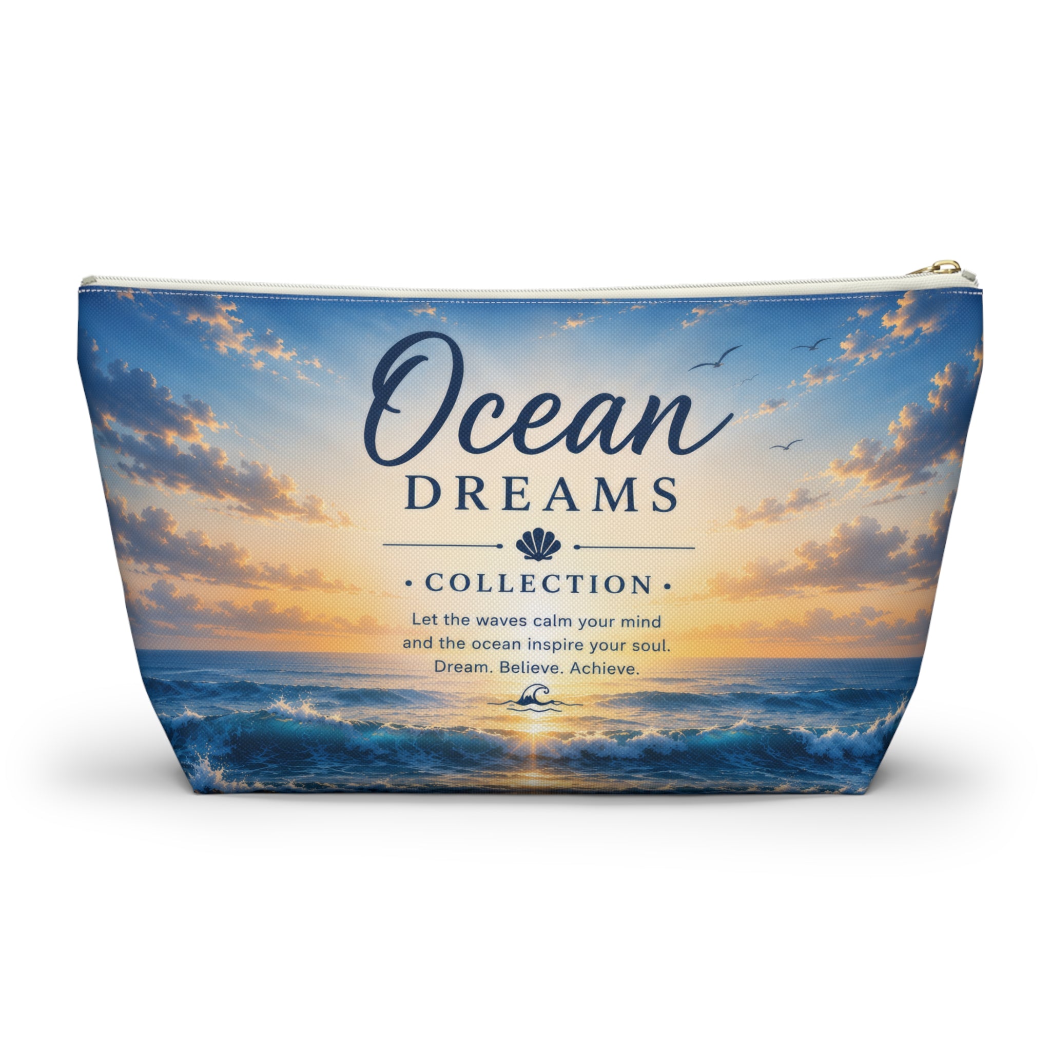 Ocean Dreams Accessory Pouch — Sea Sunset Cosmetic Bag